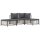 vidaXL 4-tlg. Garten-Lounge-Set mit Kissen Anthrazit Poly Rattan