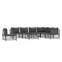 vidaXL 8-tlg. Garten-Lounge-Set mit Kissen Anthrazit Stahl