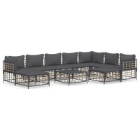 vidaXL 10-tlg. Garten-Lounge-Set mit Kissen Anthrazit...