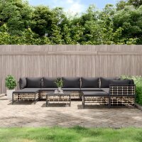 vidaXL 10-tlg. Garten-Lounge-Set mit Kissen Anthrazit...