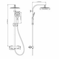 SCH&Uuml;TTE Regendusche-Set MADURA FRESH Mattschwarz