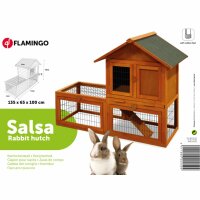 FLAMINGO Kaninchenstall Salsa 135x65x100 cm Braun