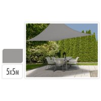 ProGarden Sonnensegel 5x5 m Grau Quadratisch