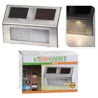 ProGarden 4-tlg. LED-Gartenleuchten-Set Solar Edelstahl