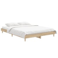 vidaXL Bettgestell Sonoma-Eiche 140x190 cm Holzwerkstoff