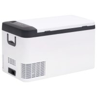 vidaXL Kühlbox mit Griff und Adapter Schwarz und Weiß 18 L PP & PE