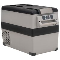 vidaXL Kühlbox mit Griff und Adapter Schwarz und Grau 55 L PP & PE