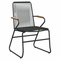 vidaXL Gartenst&uuml;hle 2 Stk. Schwarz 58x59x85,5 cm PVC Rattan