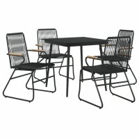 vidaXL 5-tlg. Garten-Essgruppe Schwarz PVC Rattan