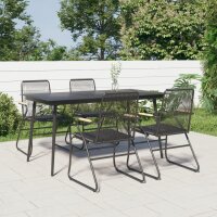 vidaXL 5-tlg. Garten-Essgruppe Schwarz PVC Rattan