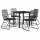 vidaXL 5-tlg. Garten-Essgruppe Schwarz PVC Rattan