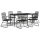 vidaXL 7-tlg. Garten-Essgruppe Schwarz PVC-Rattan