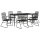 vidaXL 7-tlg. Garten-Essgruppe Schwarz PVC-Rattan