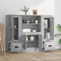 vidaXL Highboards 3 Stk. Betongrau Holzwerkstoff