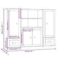 vidaXL Highboards 3 Stk. Grau Sonoma Holzwerkstoff