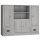 vidaXL Highboards 3 Stk. Grau Sonoma Holzwerkstoff