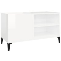 vidaXL Plattenschrank Hochglanz-Wei&szlig; 84,5x38x48 cm Holzwerkstoff