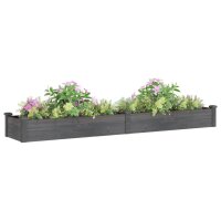 vidaXL Hochbeet mit Einsatz Grau 240x45x25 cm Massivholz Tanne