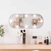 vidaXL Wandspiegel mit LED-Leuchten 20x50 cm Glas Oval