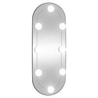 vidaXL Wandspiegel mit LED-Leuchten 20x50 cm Glas Oval