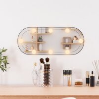 vidaXL Wandspiegel mit LED-Leuchten 20x50 cm Glas Oval