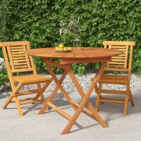 vidaXL Gartentisch Klappbar &Oslash; 85x75 cm Massivholz Teak