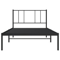 vidaXL Bettgestell mit Kopfteil Metall Schwarz 100x190 cm