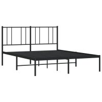 vidaXL Bettgestell mit Kopfteil Metall Schwarz 160x200 cm