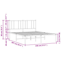 vidaXL Bettgestell mit Kopfteil Metall Schwarz 140x200 cm