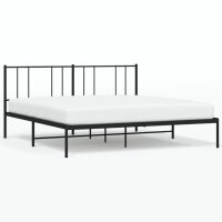 vidaXL Bettgestell mit Kopfteil Metall Schwarz 193x203 cm