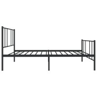 vidaXL Bettgestell mit Kopf- und Fu&szlig;teil Metall Schwarz 75x190 cm