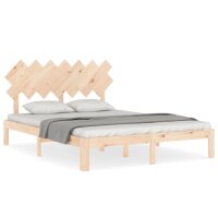 vidaXL Massivholzbett mit Kopfteil 5FT King Size