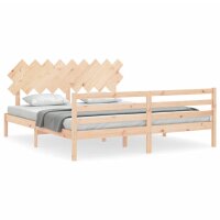 vidaXL Massivholzbett mit Kopfteil 6FT Super King