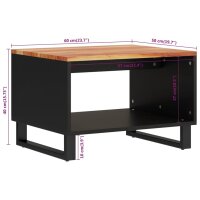 vidaXL Couchtisch 60x50x40 cm Massivholz Akazie