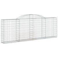 vidaXL Gabionen mit Hochbogen 15 Stk 300x30x100/120cm Verzinktes Eisen