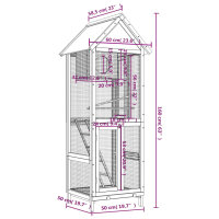 vidaXL Voliere Braun 60x58,5x160 cm Massivholz Kiefer