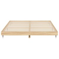 vidaXL Bettgestell Sonoma-Eiche 150x200 cm Holzwerkstoff