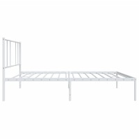 vidaXL Bettgestell mit Kopfteil Metall Wei&szlig; 107x203 cm