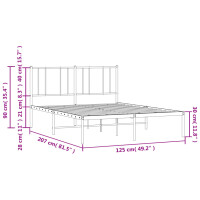 vidaXL Bettgestell mit Kopfteil Metall Wei&szlig; 120x200 cm