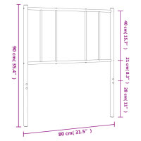 vidaXL Kopfteil Metall Schwarz 75 cm