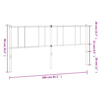 vidaXL Kopfteil Metall Wei&szlig; 200 cm