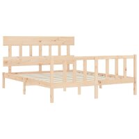 vidaXL Massivholzbett mit Kopfteil 5FT King Size