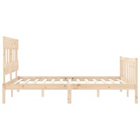 vidaXL Massivholzbett mit Kopfteil 5FT King Size