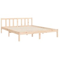 vidaXL Massivholzbett mit Kopfteil 5FT King Size