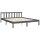 vidaXL Massivholzbett mit Kopfteil Grau 5FT King Size