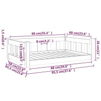 vidaXL Hundebett 95,5x65,5x28 cm Massivholz Kiefer