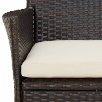 vidaXL 5-tlg. Garten-Essgruppe mit Kissen Braun Poly Rattan