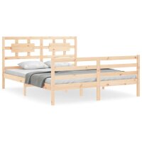 vidaXL Massivholzbett mit Kopfteil 5FT King Size