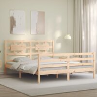 vidaXL Massivholzbett mit Kopfteil 5FT King Size