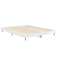 vidaXL Bettgestell Hochglanz-Wei&szlig; 135x190 cm Holzwerkstoff